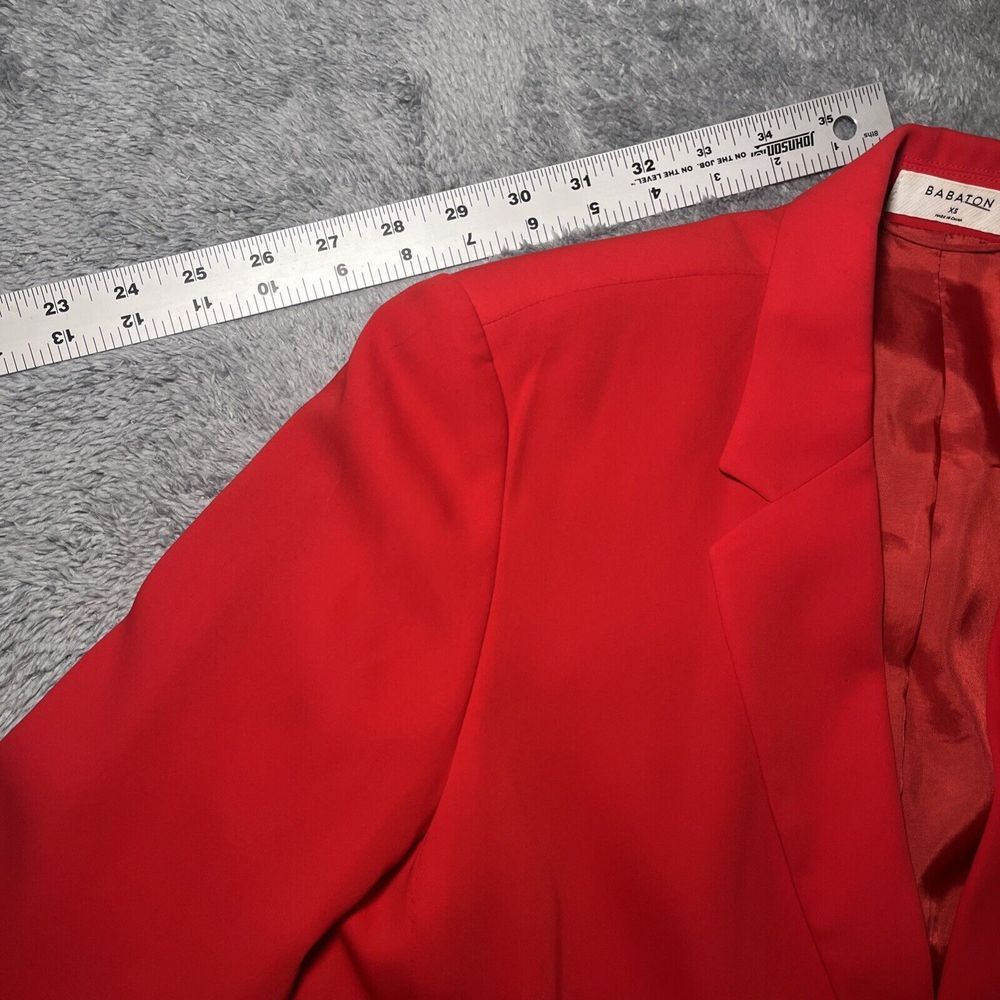 Babaton Women's Red Blazer SZ XS Long Sleeve Dry Clean Only Polyester - Picture 9 of 16